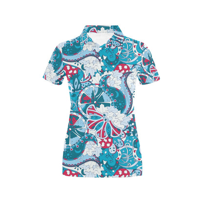 Funky Retro Pattern Print Design A05 Women's Polo Shirt
