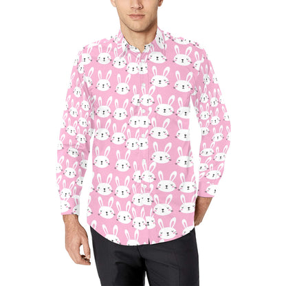 Rabbit Print Design LKS401 Men's Long Sleeve Dress Shirt