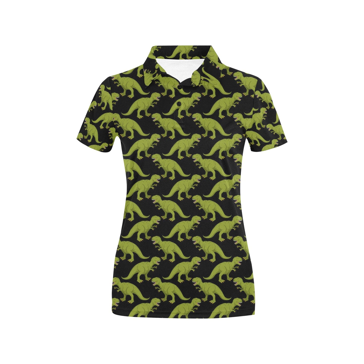 T Rex Pattern Print Design A02 Women's Polo Shirt