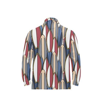 Surf board Pattern Long Sleeve Polo Shirt For Men's
