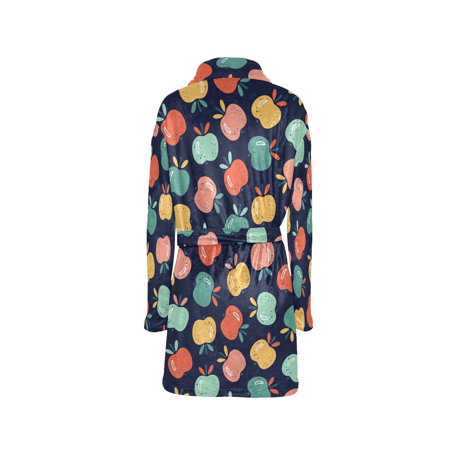 Apple Pattern Print Design AP09 Women's Fleece Robe