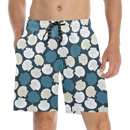 Seashell Print Design LKS3013 Men's Swim Trunks Beach Shorts