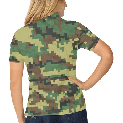 ACU Army Digital Pattern Print Design 02 Women's Polo Shirt