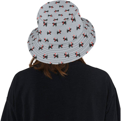 Scottish Christmas Themed Terriers Print Design LKS3018 Unisex Bucket Hat