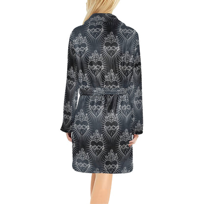 Christian Heart Tattoo Style Women's Fleece Robe