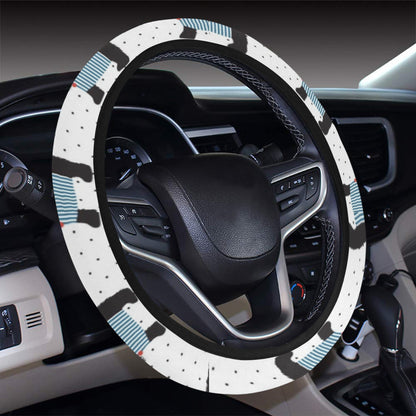 Scottish Terriers Print Design LKS3012 Steering Wheel Cover with Elastic Edge