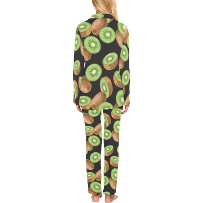 Kiwi Pattern Print Design KW03 Women's Long Pajama Set