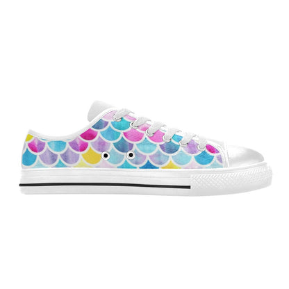 Scales Print Design LKS402 Women's White Low Top Shoes