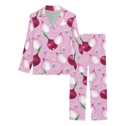 Onion Pattern Print Design A01 Women's Long Pajama Set