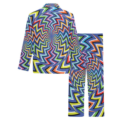 Optical illusion Pattern Print Design A02 Men's Long Pajama Set