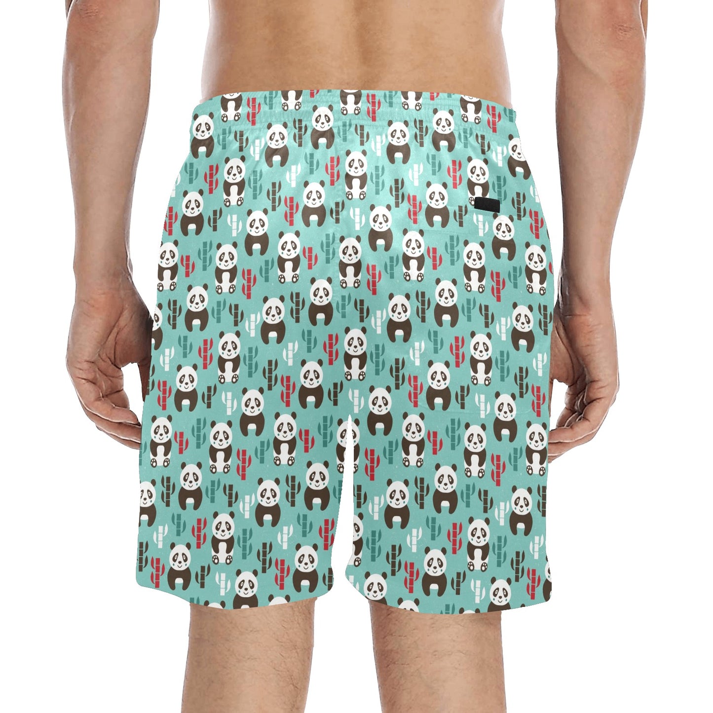Panda Bear Cute Themed Print Men's Swim Trunks Beach Shorts