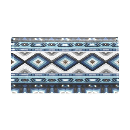 Navajo Dark Blue Print Pattern Women's Trifold Wallet