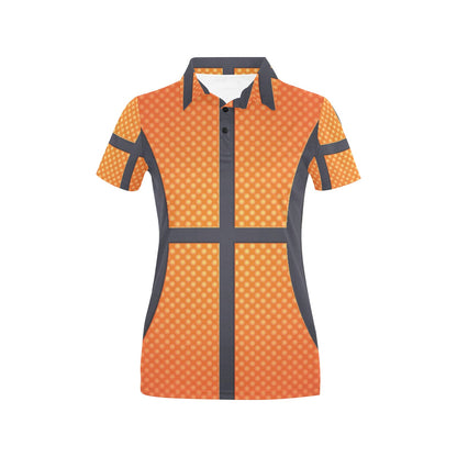 Basketball Texture Print Pattern Women's Polo Shirt