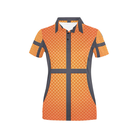 Basketball Texture Print Pattern Women's Polo Shirt