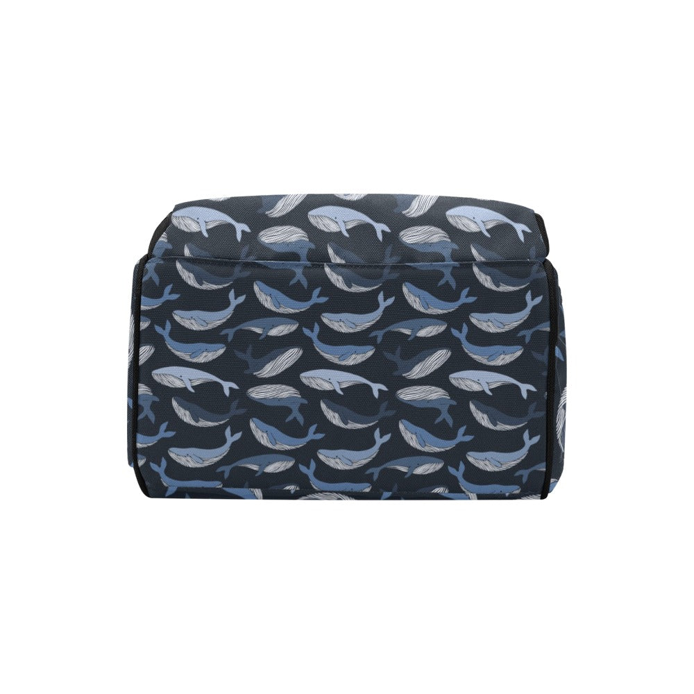 Whale Print Design LKS301 Diaper Bag Backpack