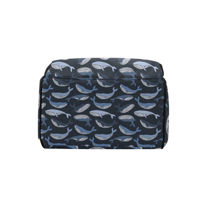 Whale Print Design LKS301 Diaper Bag Backpack