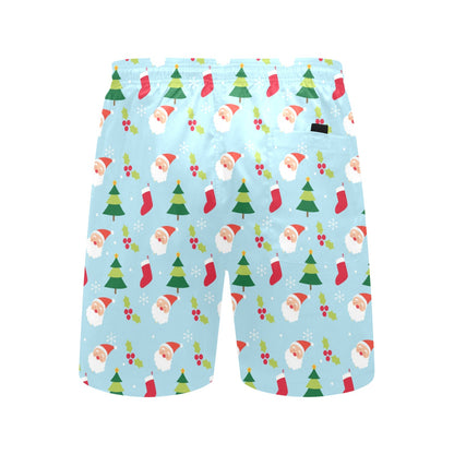Santa Themed Print Design LKS301 Men's Swim Trunks Beach Shorts