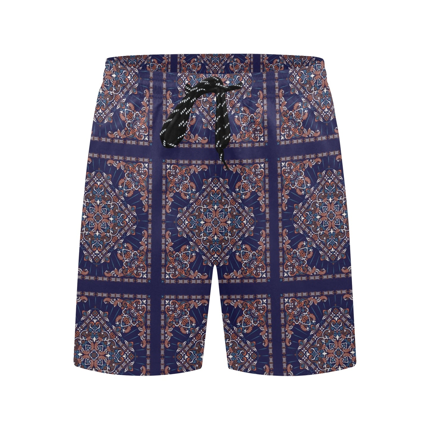 Bandana Print Design LKS3012 Men's Swim Trunks Beach Shorts