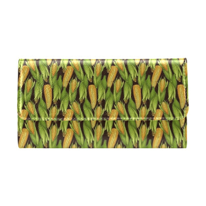 Agricultural Corn cob Print Women's Trifold Wallet