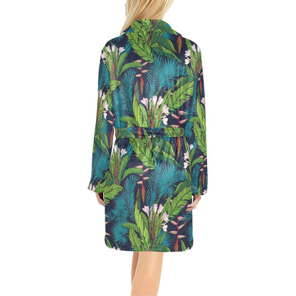 Rainforest Pattern Print Design RF01 Women's Fleece Robe