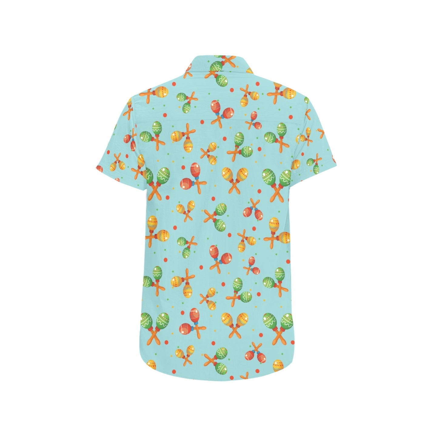 Maracas Print Design LKS402 Men Short Sleeve Button Up Shirt