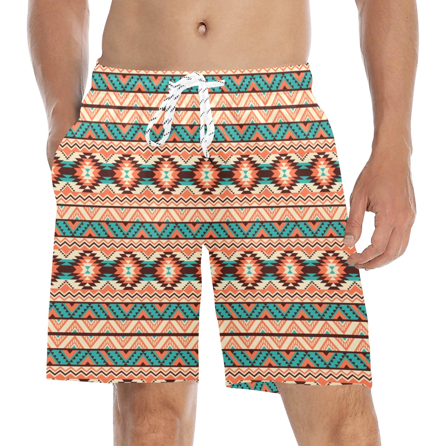 Navajo Western Style Print Pattern Men's Swim Trunks Beach Shorts