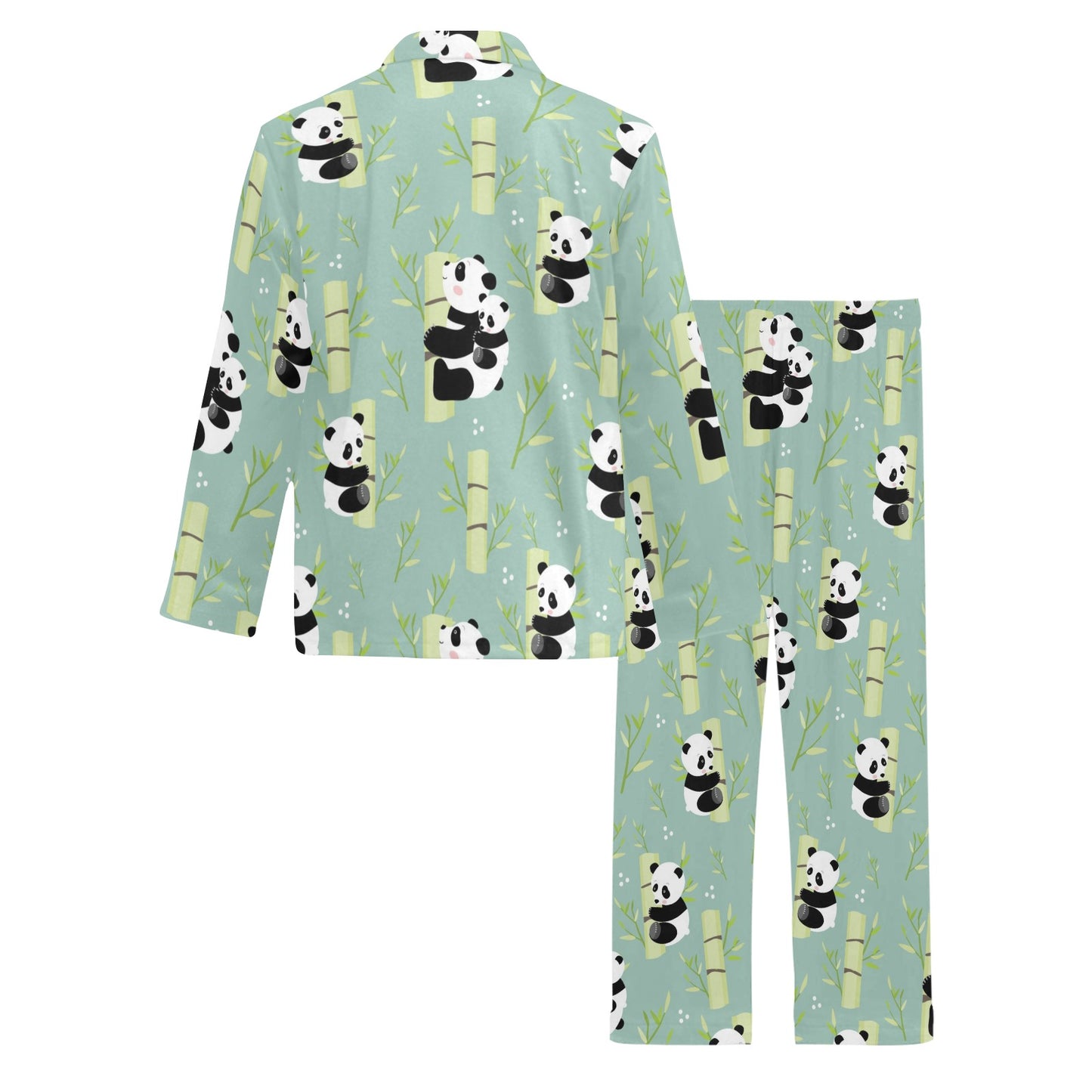 Panda Pattern Print Design A03 Men's Long Pajama Set
