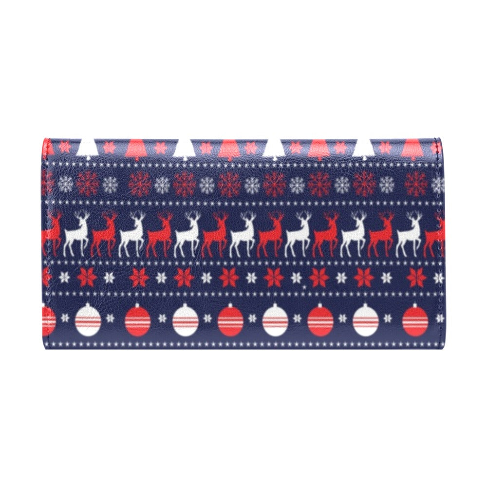 Reindeer Print Design LKS404 Women's Trifold Wallet