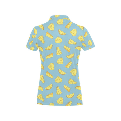 Cheese Pattern Print Design 04 Women's Polo Shirt
