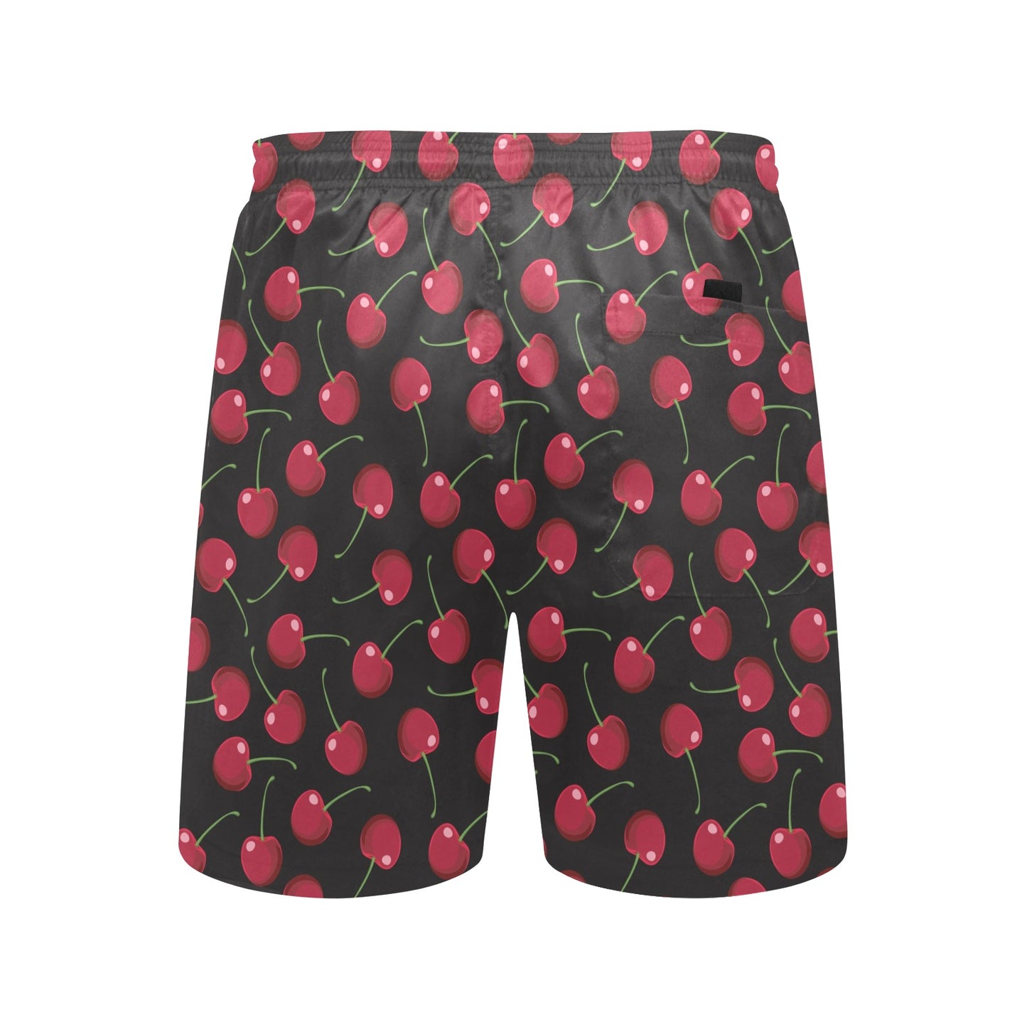 Cherry Black Background Men's Swim Trunks Beach Shorts