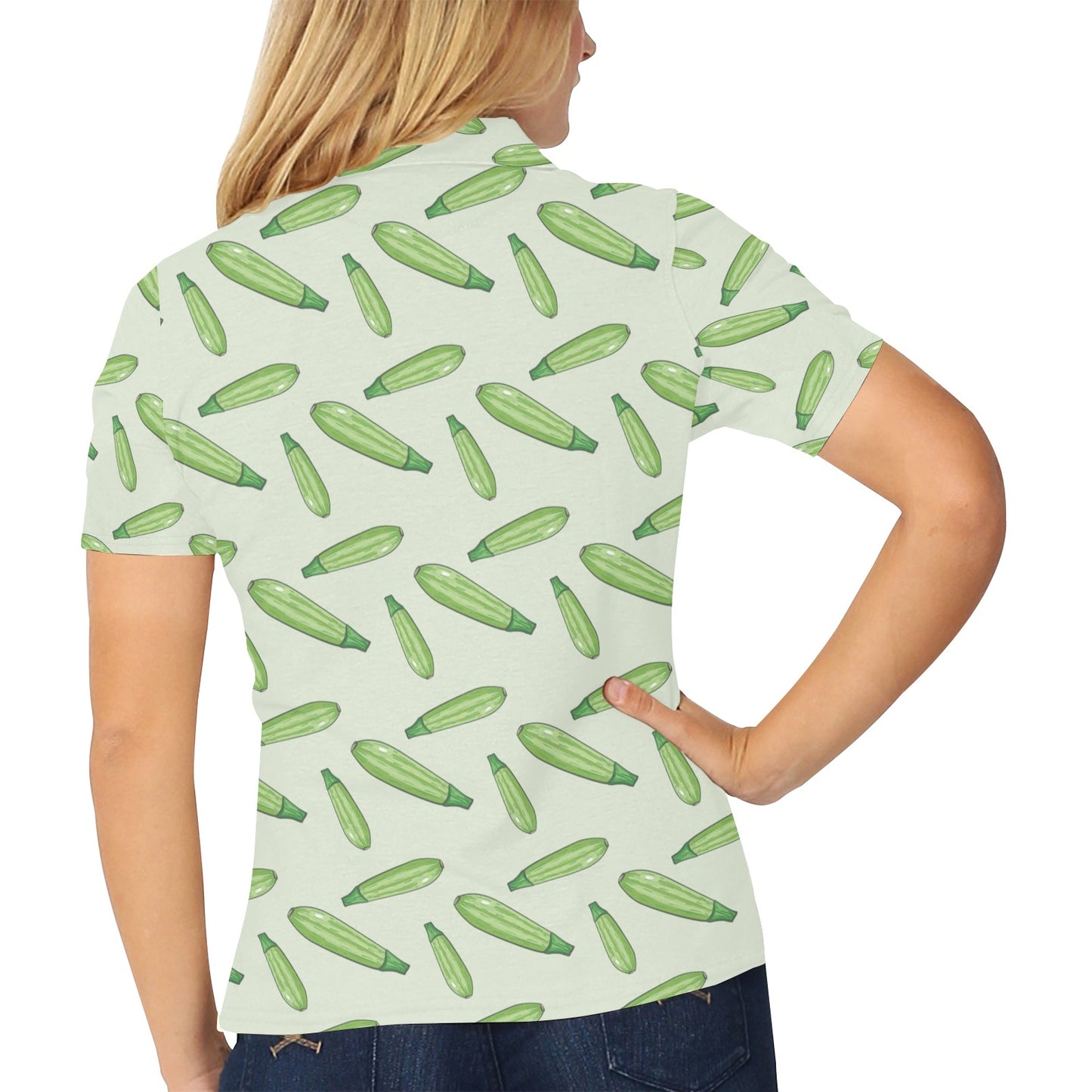 Zucchini Print Design LKS302 Women's Polo Shirt