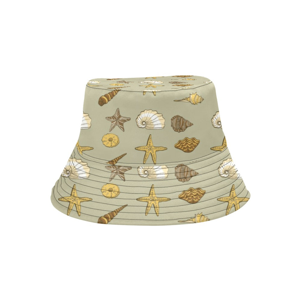 Seashell Beach Print Design LKS303 Unisex Bucket Hat