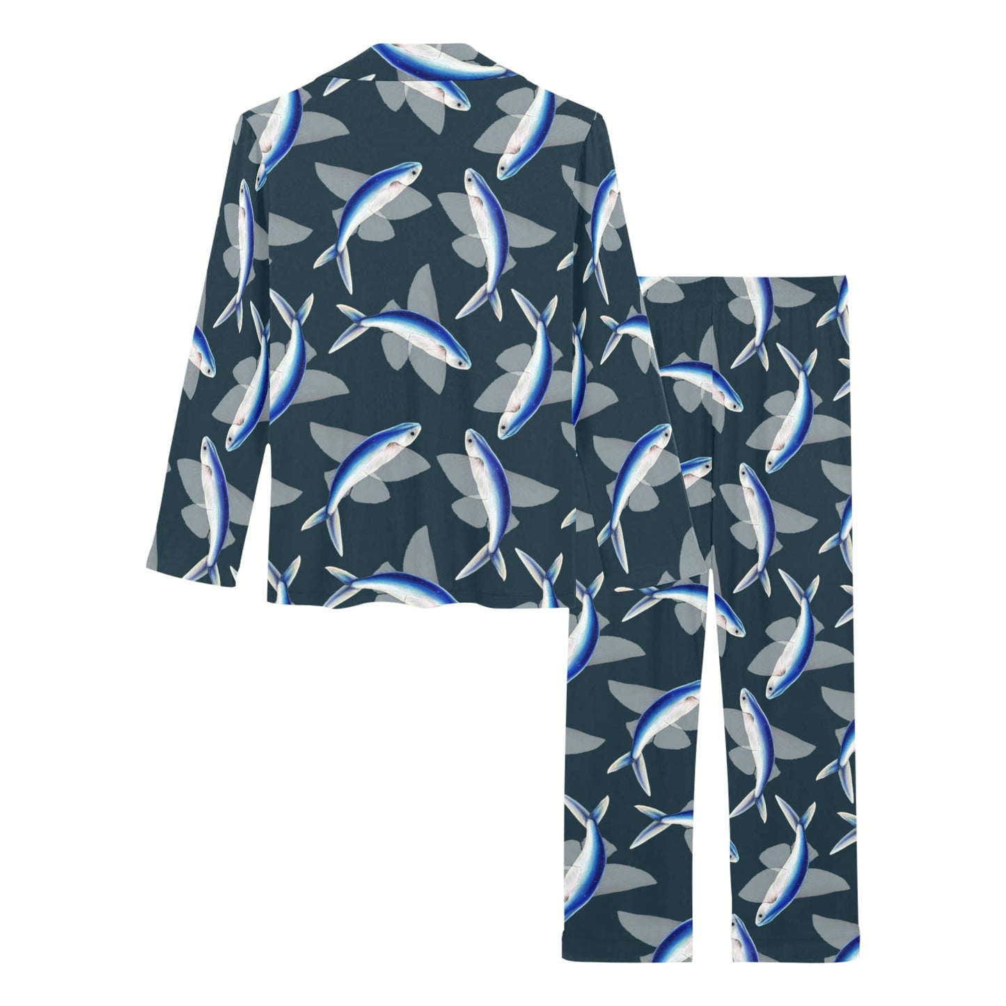 Flying Fish Pattern Print Design 04 Women's Long Pajama Set