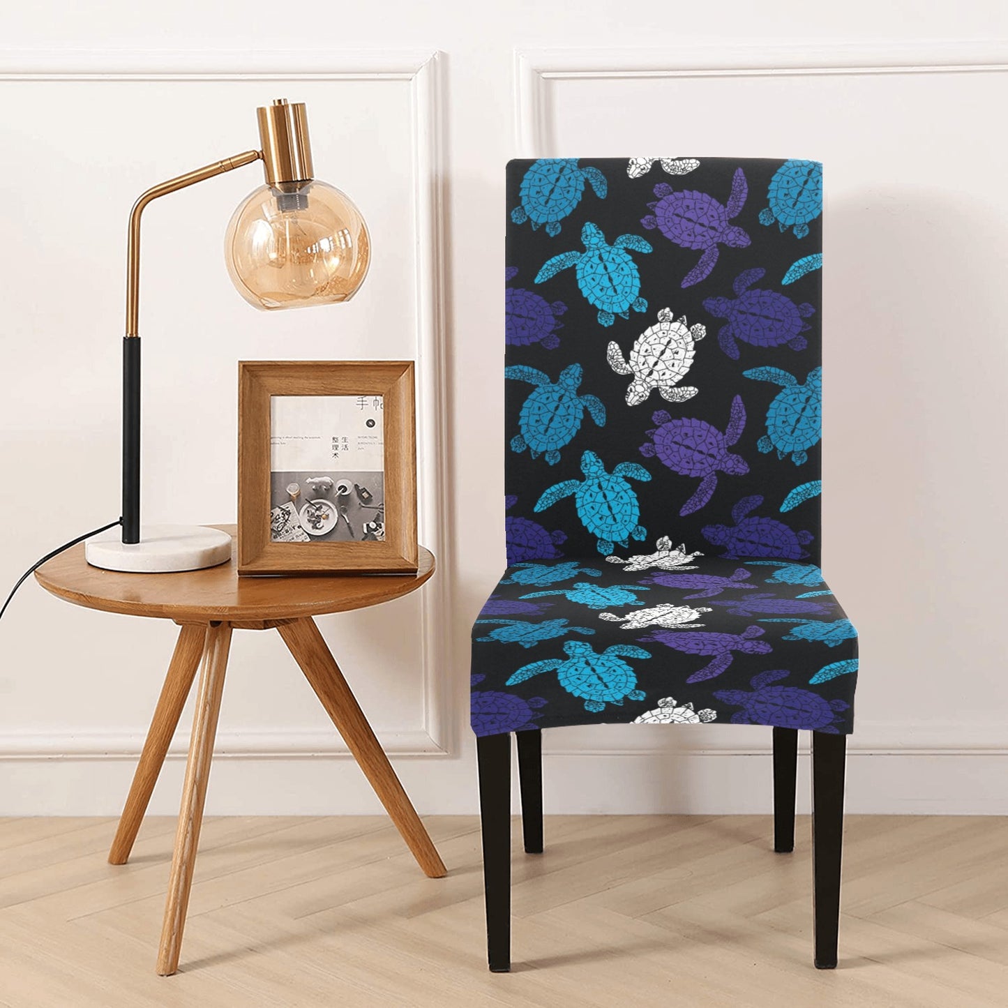 Sea Turtle Print Design LKS306 Dining Chair Slipcover