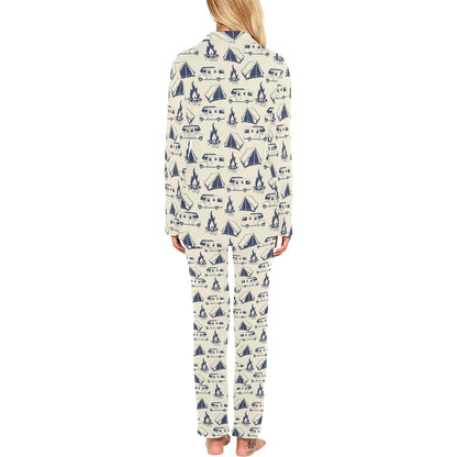 Campfire Pattern Print Design 01 Women's Long Pajama Set