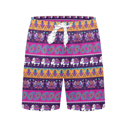 Boho Indian Style Pattern Men's Swim Trunks Beach Shorts