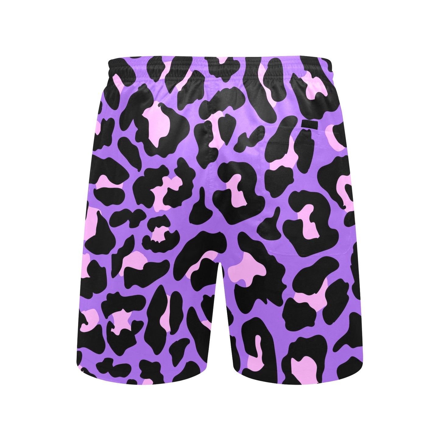 Cheetah Purple Neon Print Pattern Men's Swim Trunks Beach Shorts