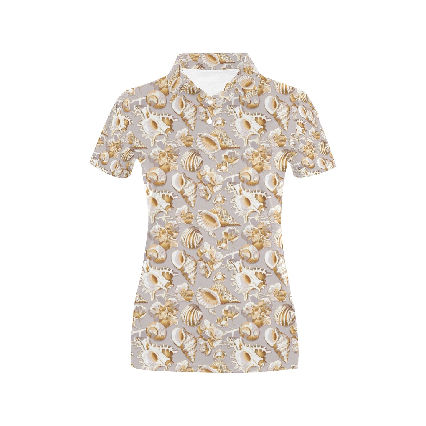 Seashell Print Design LKS309 Women's Polo Shirt