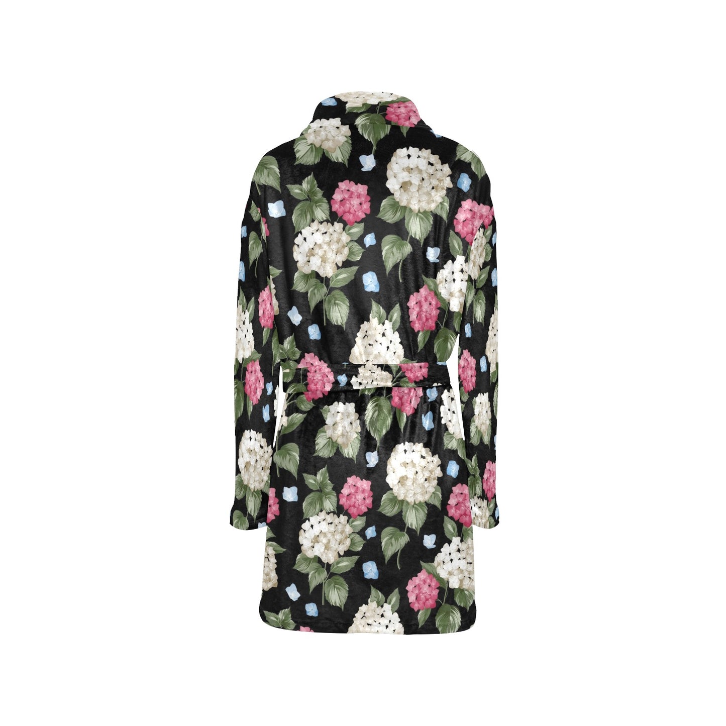 Hydrangea Pattern Print Design HD09 Women's Fleece Robe