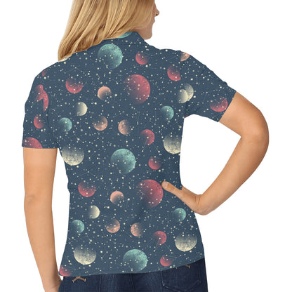 Cosmic Pattern Print Design 04 Women's Polo Shirt