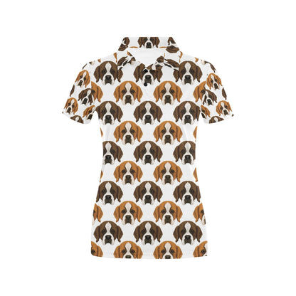 St Bernards Print Design LKS301 Women's Polo Shirt