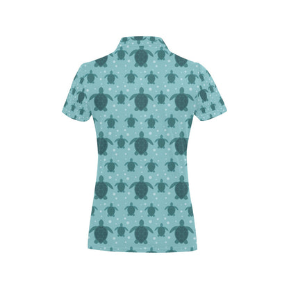 Sea Turtle Print Design LKS305 Women's Polo Shirt