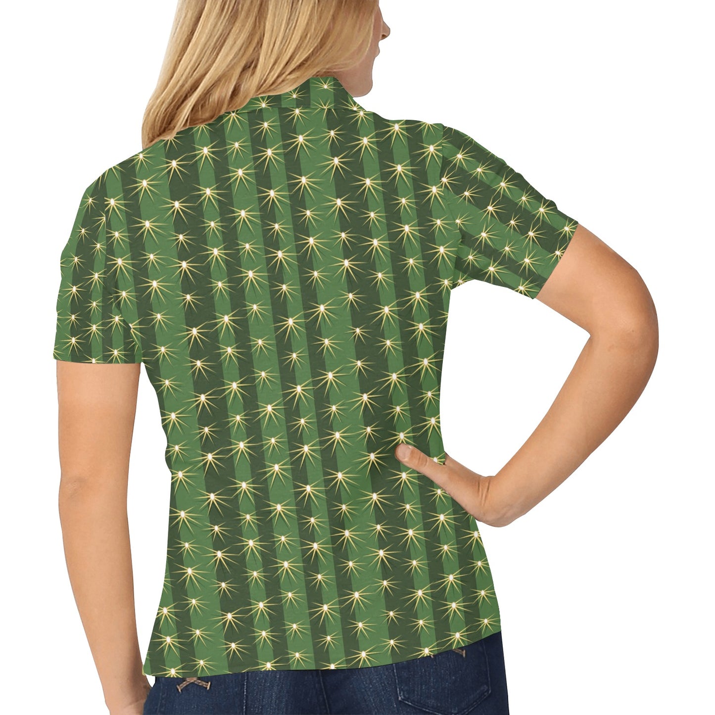Cactus Skin Print Pattern Women's Polo Shirt