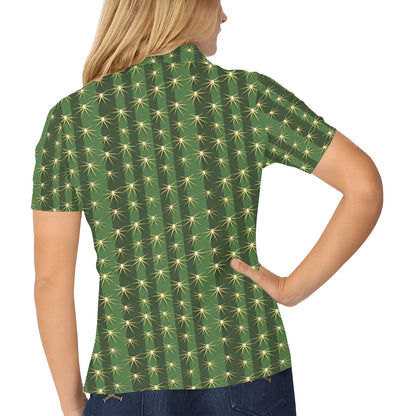 Cactus Skin Print Pattern Women's Polo Shirt