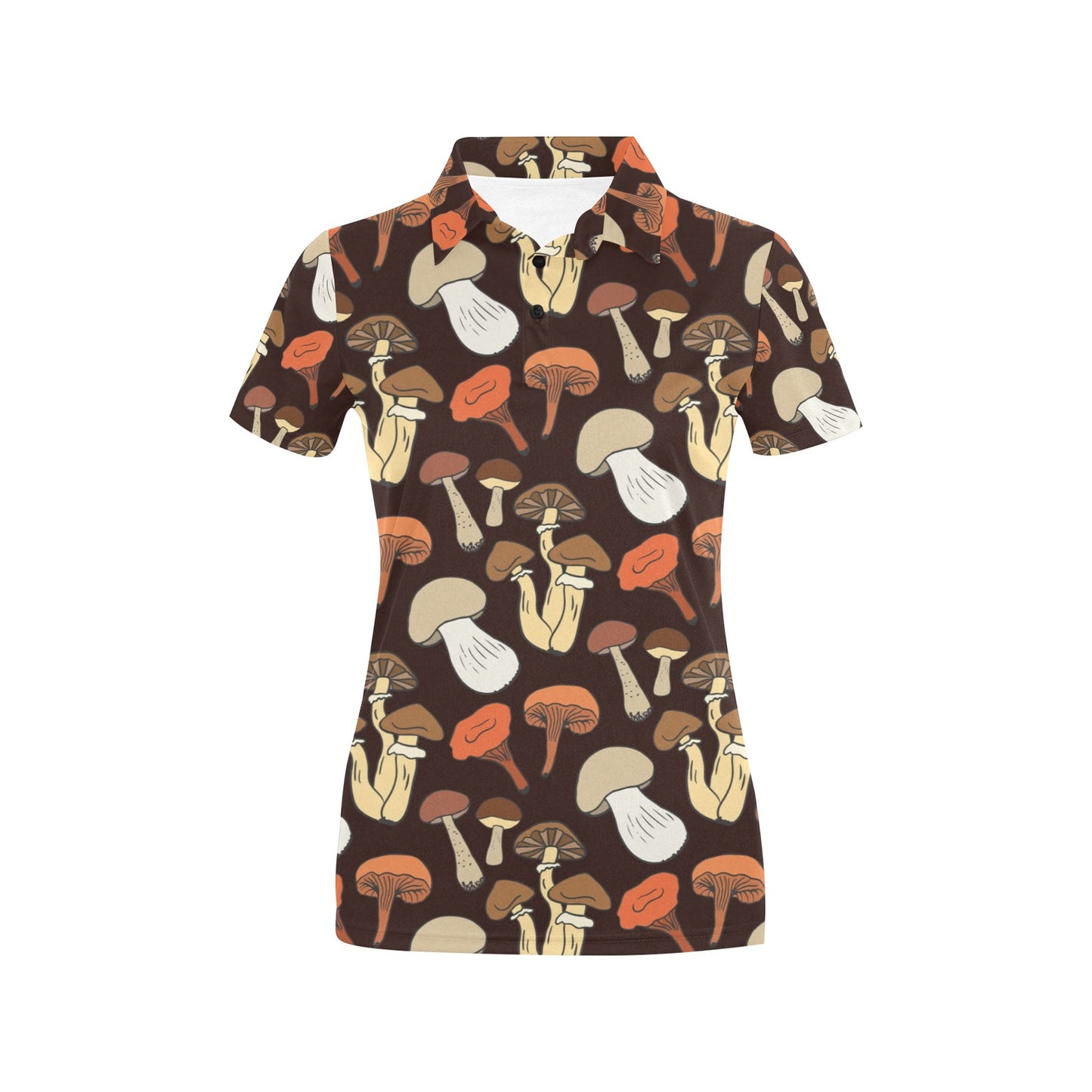 Mushroom Pattern Print Design A05 Women's Polo Shirt
