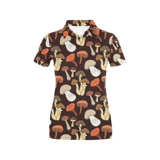Mushroom Pattern Print Design A05 Women's Polo Shirt