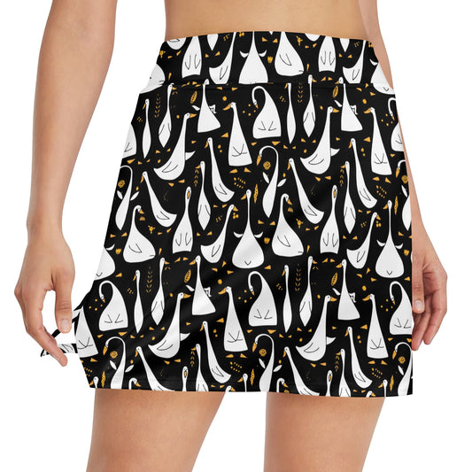 Goose Print Design LKS401 17" Golf & Pickleball Skort with Pockets