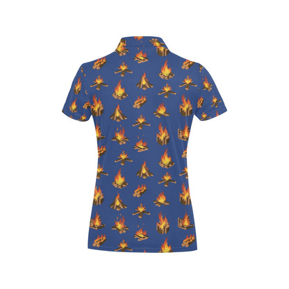 Campfire Pattern Print Design 03 Women's Polo Shirt