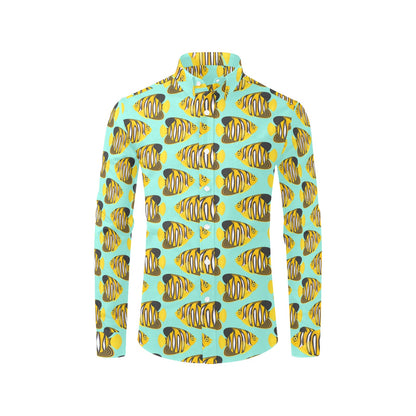 Angelfish Print Design LKS402 Men's Long Sleeve Dress Shirt