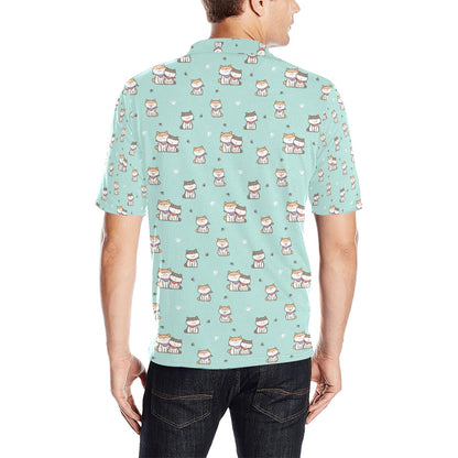 Shiba Inu Print Design LKS302 Men Polo Shirt
